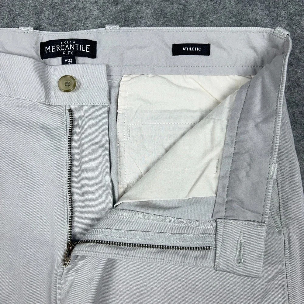 J Crew Pants Mens 32x32 Gray Athletic‎ Fit Flex Stretch Performance Chino Office